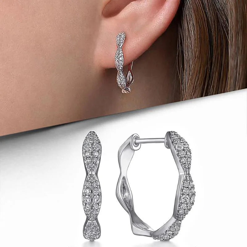 Radiant Chain Drop Earrings – Gold Rainbow Zircon Elegance for Weddings & Glam Nights - Brillare Bijou