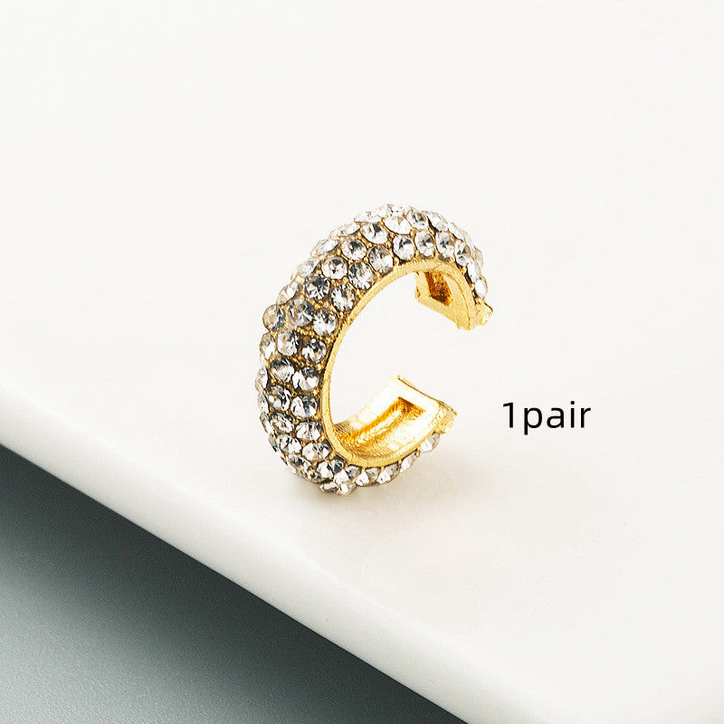 Vibrant C-Shape Rhinestone Hoop Earrings – Bold Colorful Statement Jewelry - Brillare Bijou