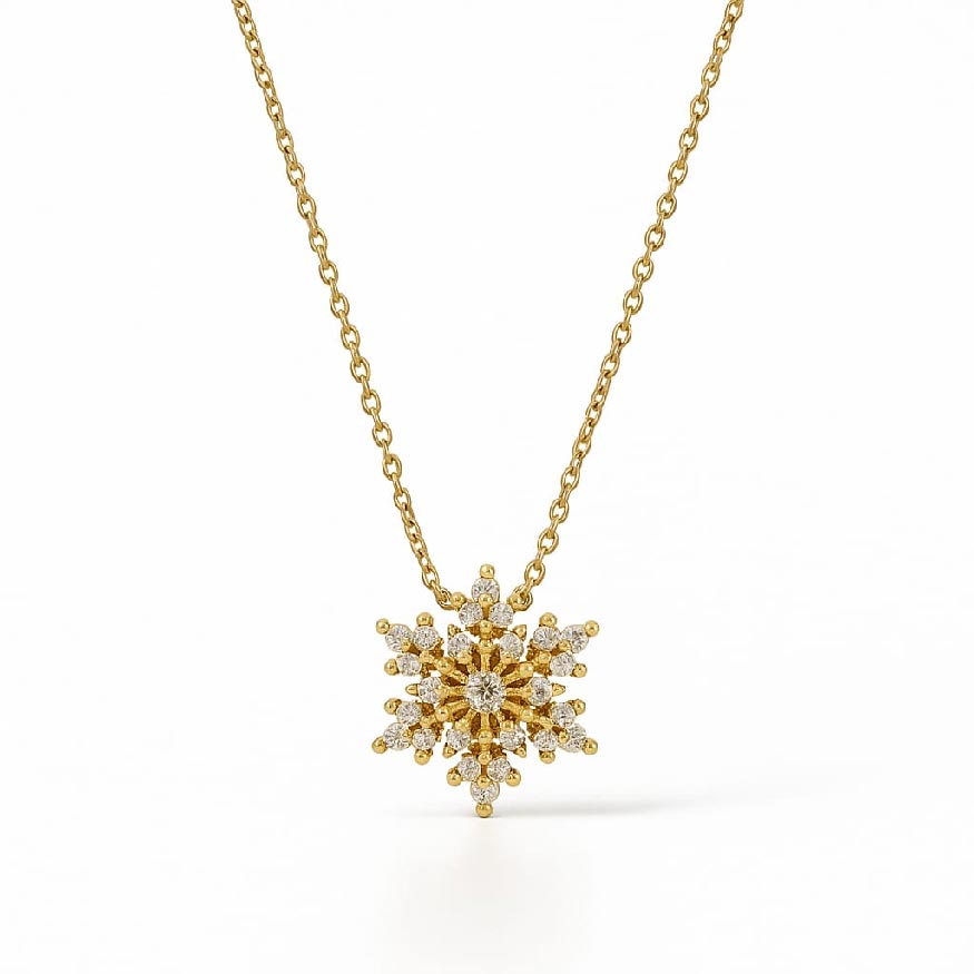 Minimalist 18K Gold-Plated Sterling Silver Geometric Zircon Necklace – Korean-Inspired Elegance
